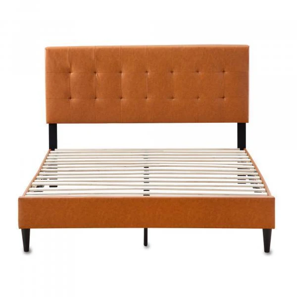 Weekender Jensen Platform Bed- Faux Caramel (Queen)