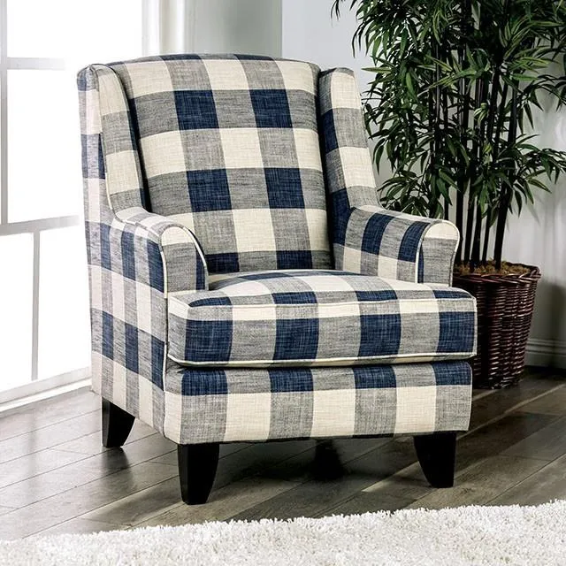 Furniture of America Nash SM8101-CH-SQ Checkered Chair