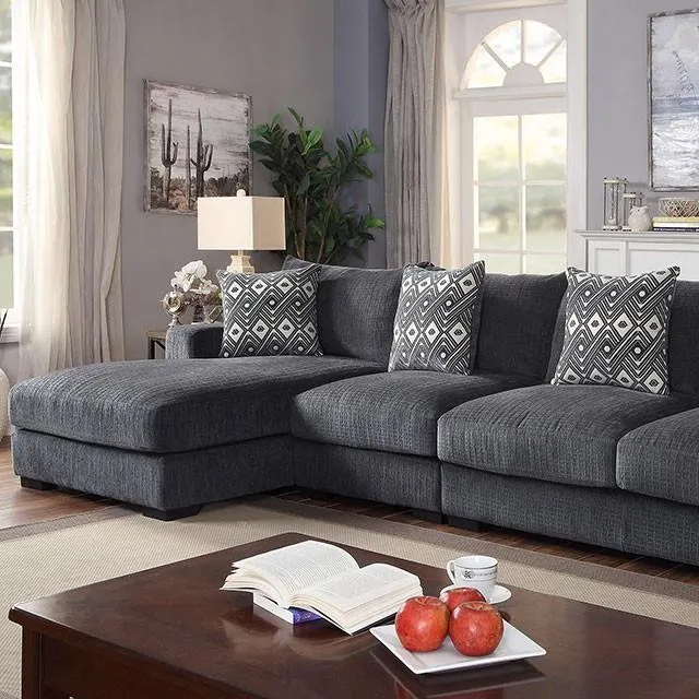 Furniture of America Kaylee CM6587-SECT-LL Large L-Sectional w/ Left Chaise
