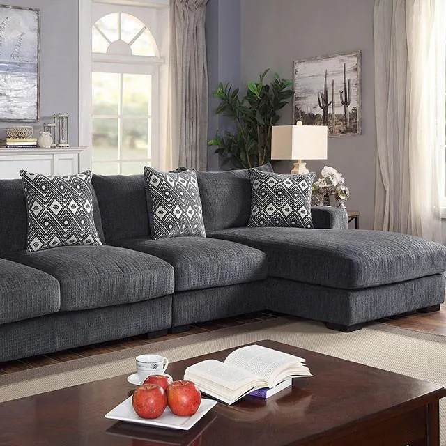 Furniture of America Kaylee CM6587-SECT-LL-R Large L-Sectional w/ Right Chaise