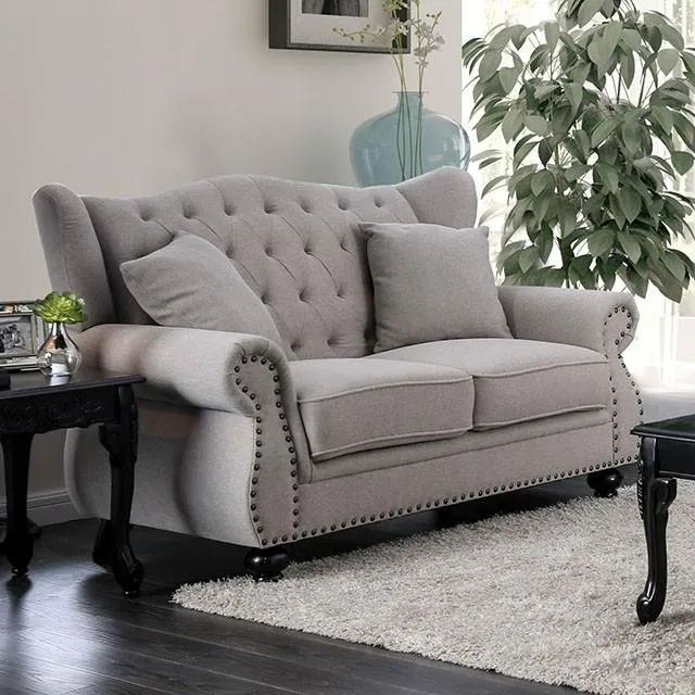 Furniture of America Ewloe CM6572GY-LV Love Seat