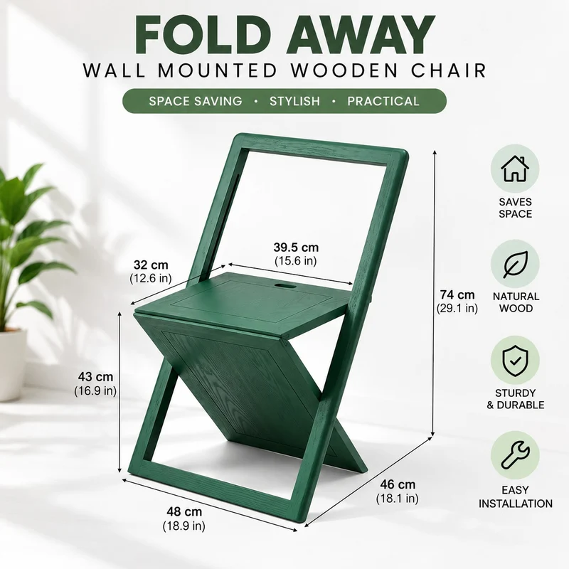 Studio Ready Foldable Wooden Chair