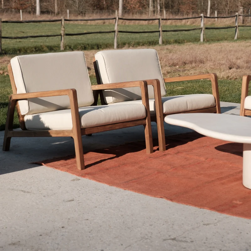 Silla de jardín Como lounge individual - Teca (incluye cojín)