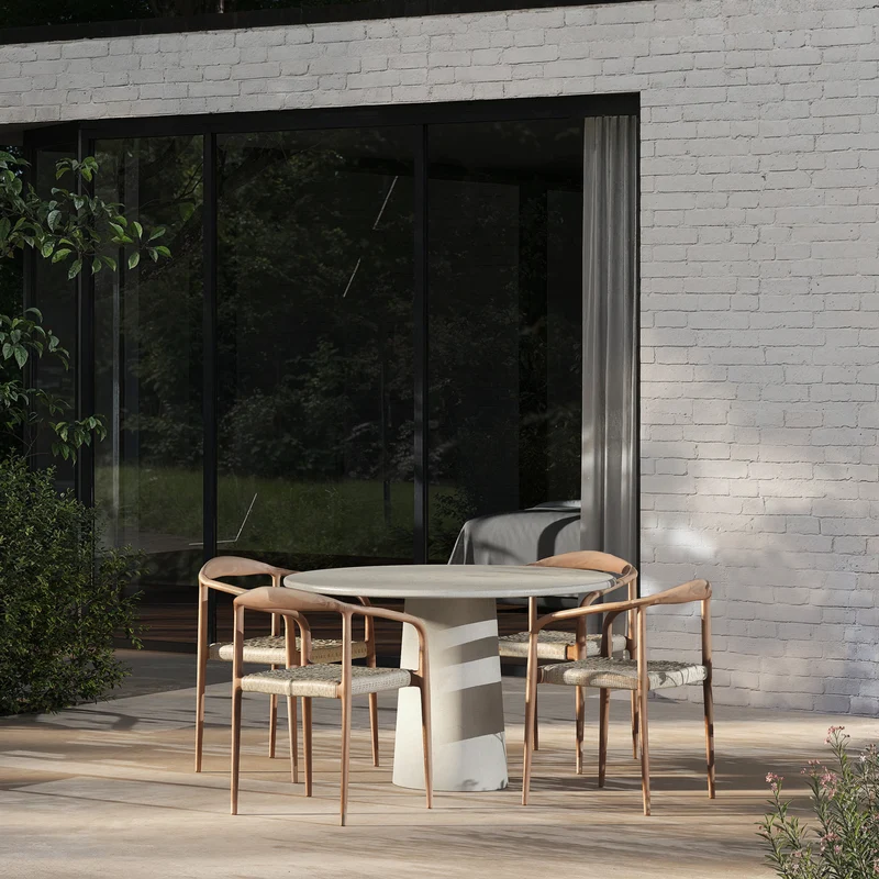 Mesa de comedor exterior - Legna - 140 cm - MicroSkin - Cloudy Latte