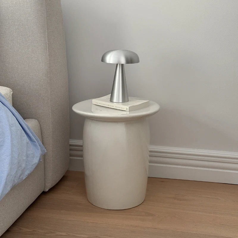 Mesa auxiliar Kivo - 36 cm - Cerámica brillante - Latte