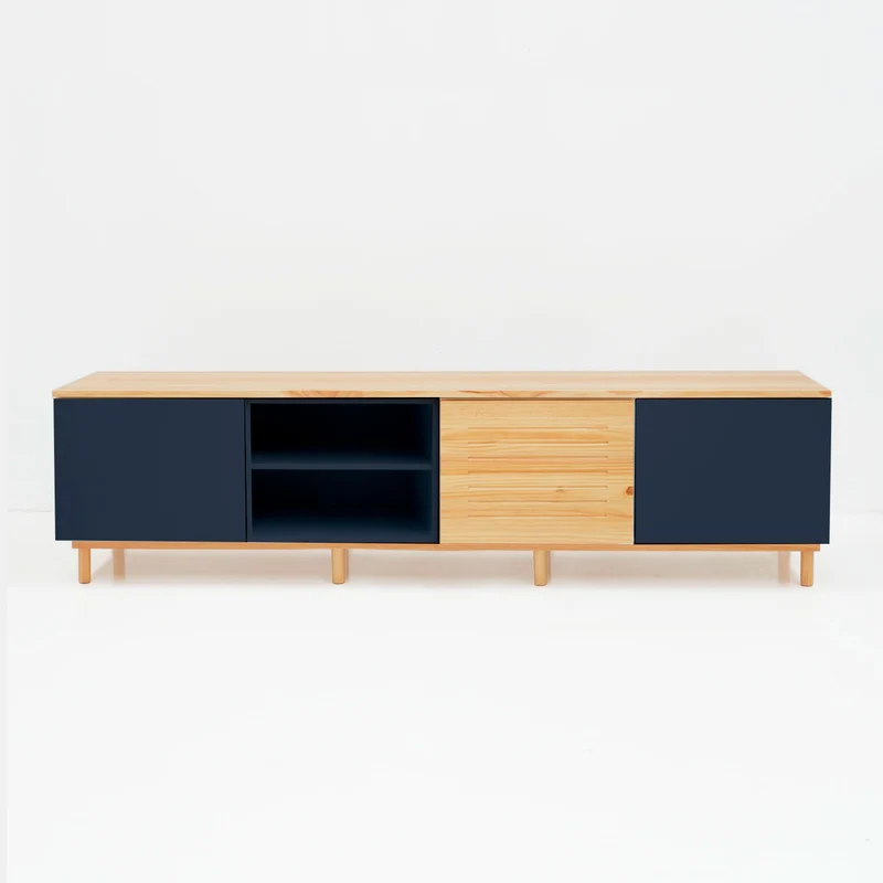 Mueble TV Nolla 200 Gris Antracita y Madera