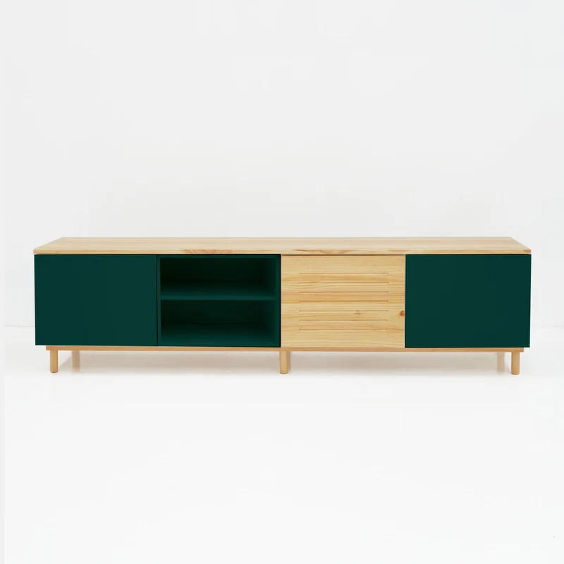 Mueble TV Nolla 200 Verde Musgo y Madera