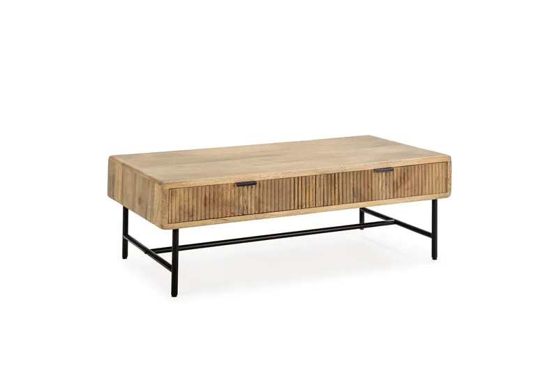 Mesa de centro Mundra 120 cm Madera de mango patas metálicas