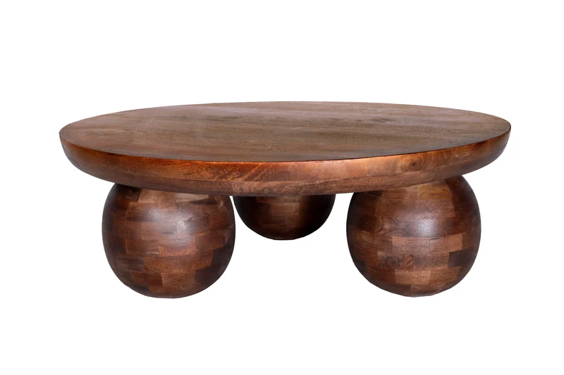 Mesa de centro redonda Ailen 100 cm Marron
