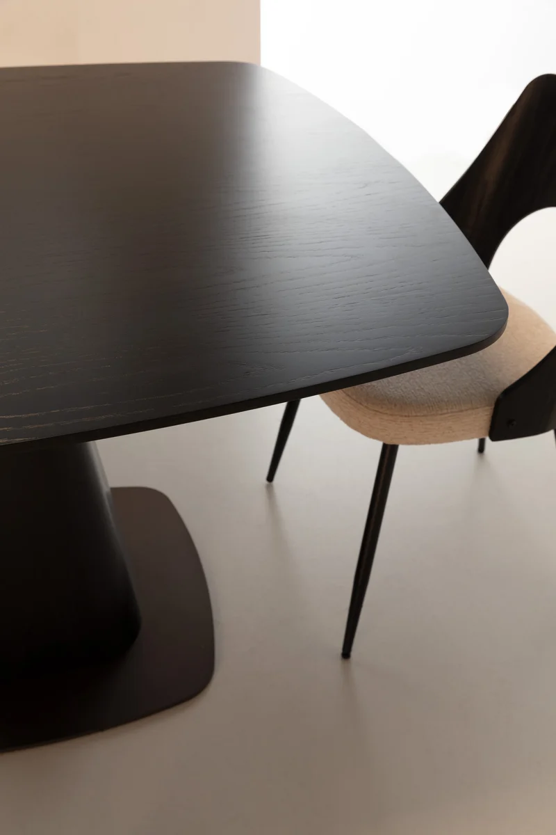 Mesa de comedor cuadrada Etel 120 cm Negro