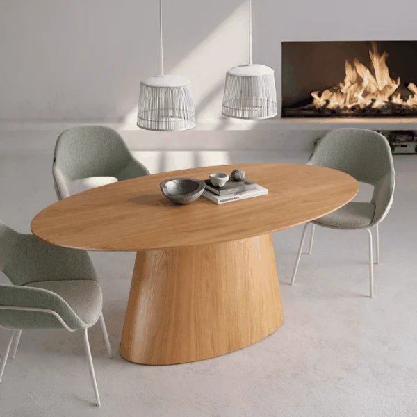 Mesa de comedor ovalada BIMAN madera