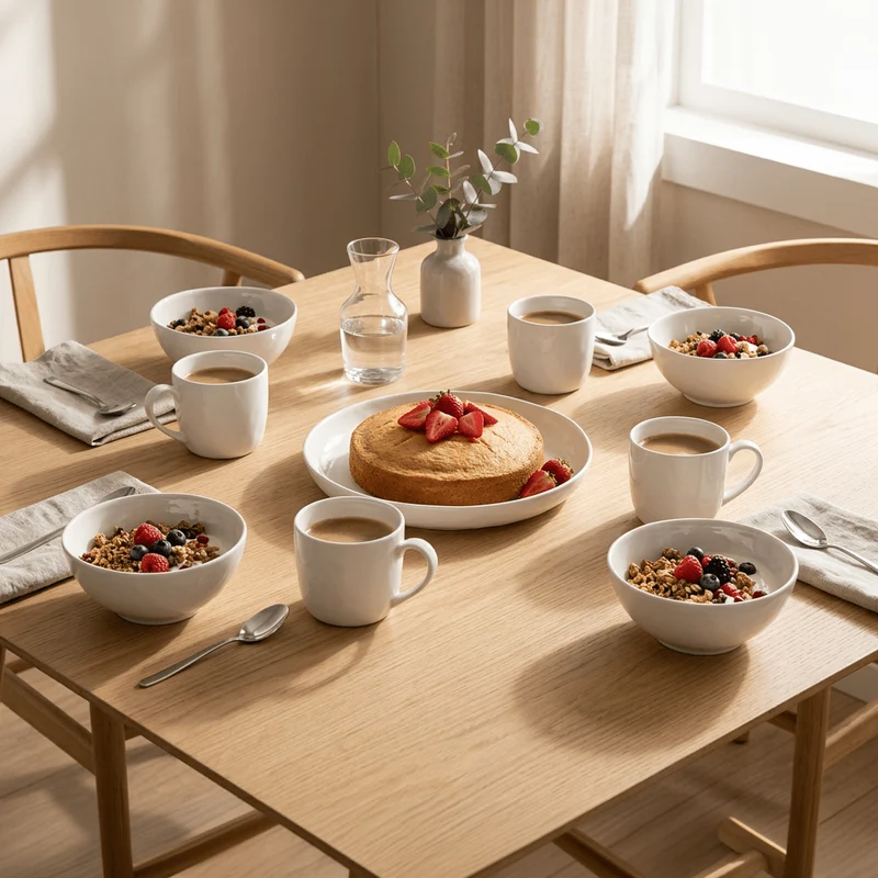 Conjunto Pequeno-Almoço 4 Pessoas com 9 Peças Martelado | BREEZE