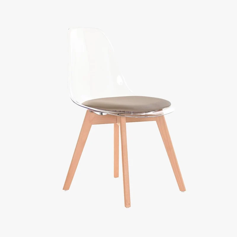 Cadeira Transparente Bege 54X47X83 EAMES