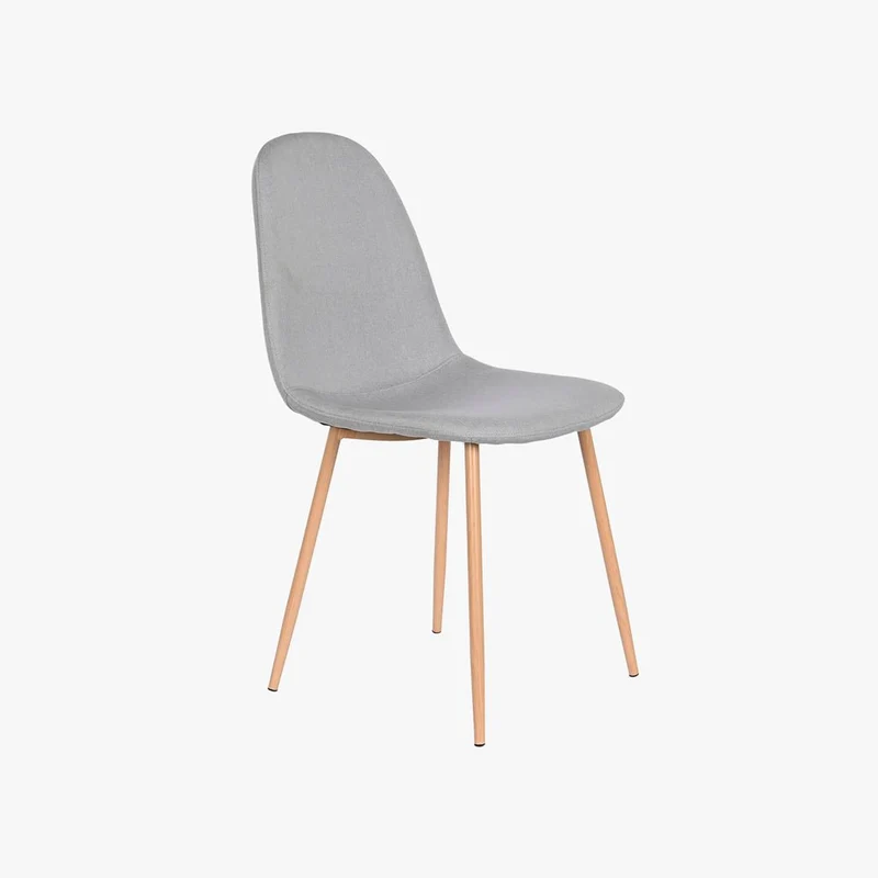 Cadeira em Tecido CInza com Pés Efeito Madeira 44X51X90 EAMES