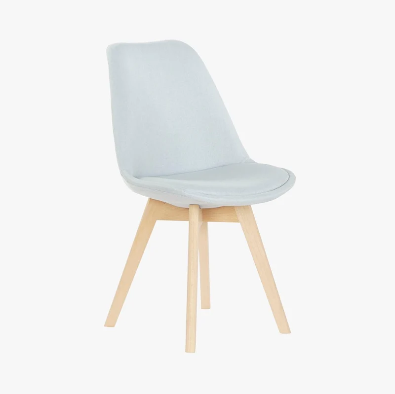 Cadeira Com Revestimento Tecido Azul e Pés em Faia 48X56X83 EAMES
