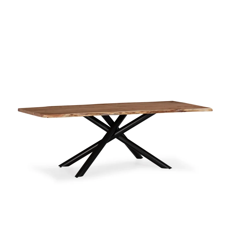 Mesa de comedor rectangular Anuri 220 cm Acacia patas metálicas