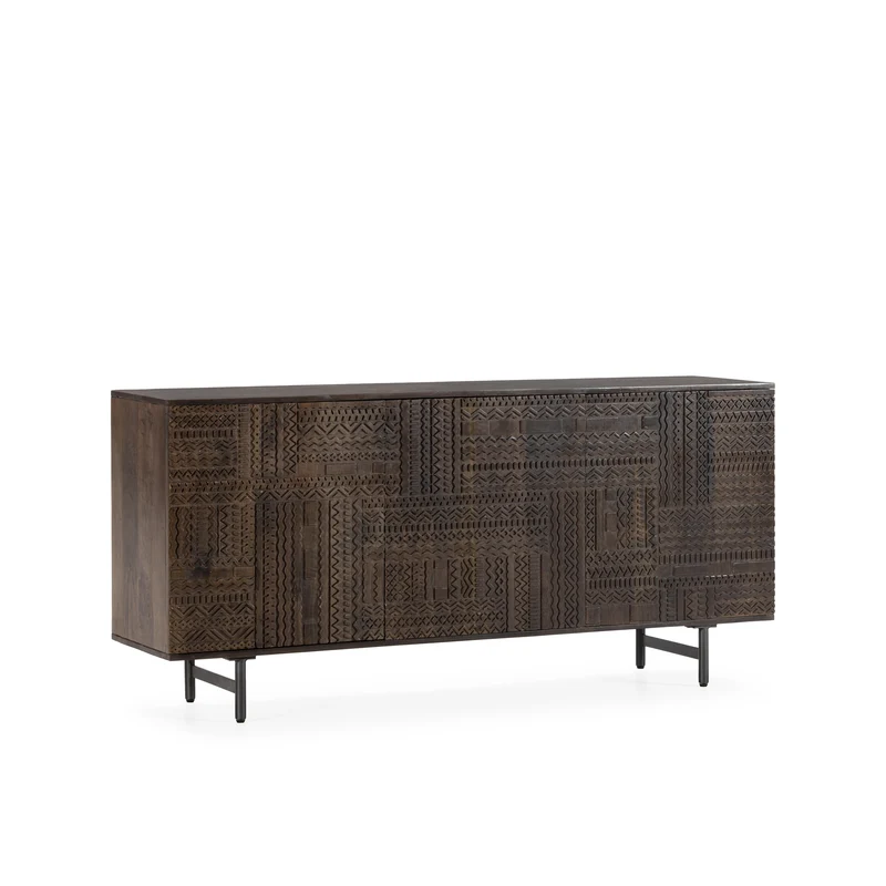 Aparador Kalai 160 cm Verde oliva patas metálicas