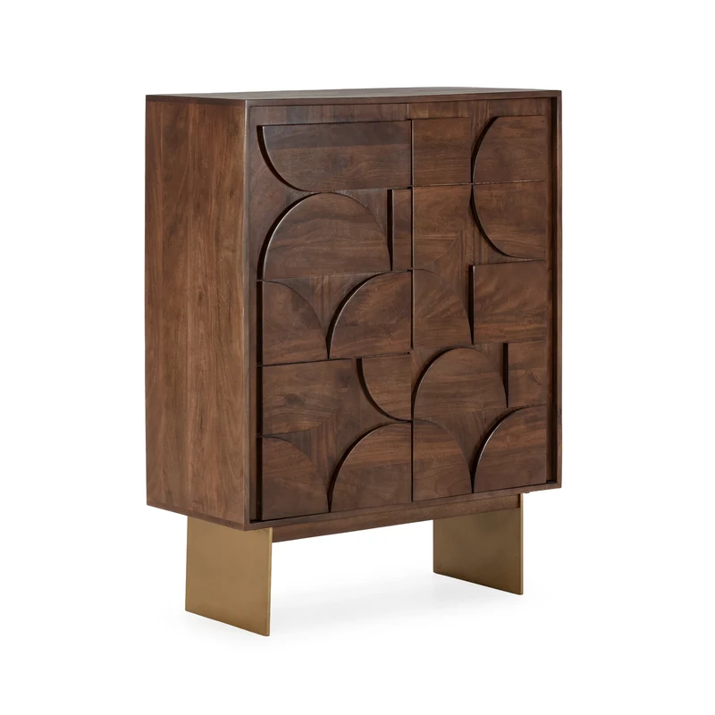 Mueble auxiliar alto Trisha 90 cm Marron oscuro