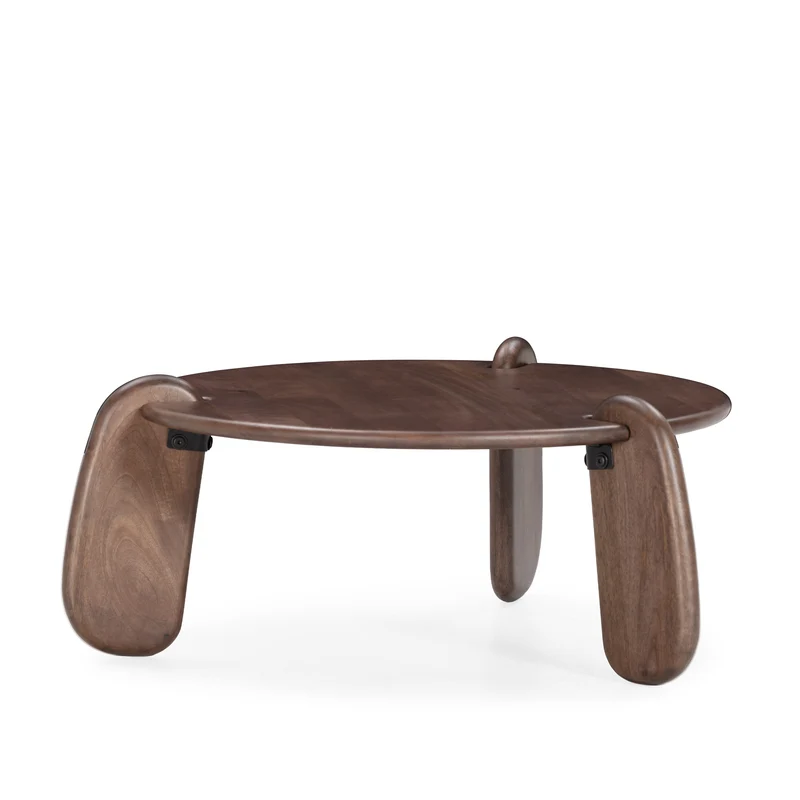 Mesa de centro redonda Tamira 80 cm Nogal