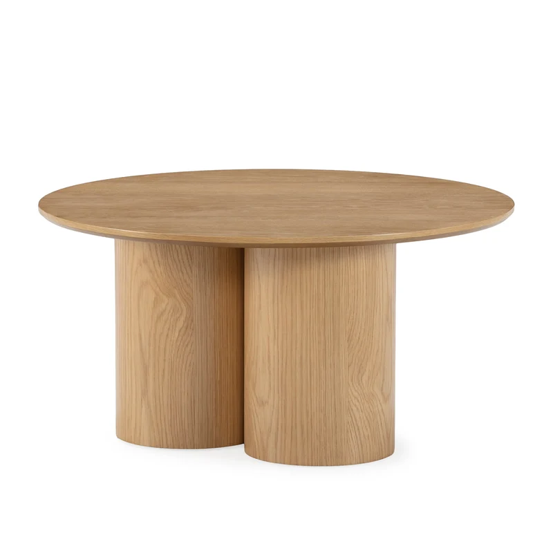 Mesa de centro redonda Lua 80 cm Roble