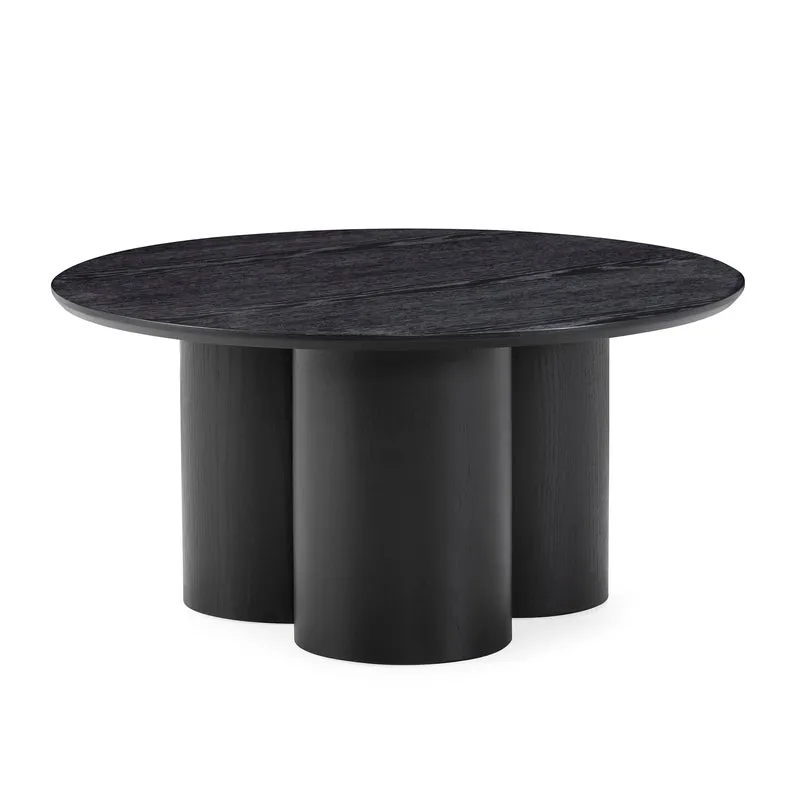 Mesa de centro redonda Lua 80 cm Negro