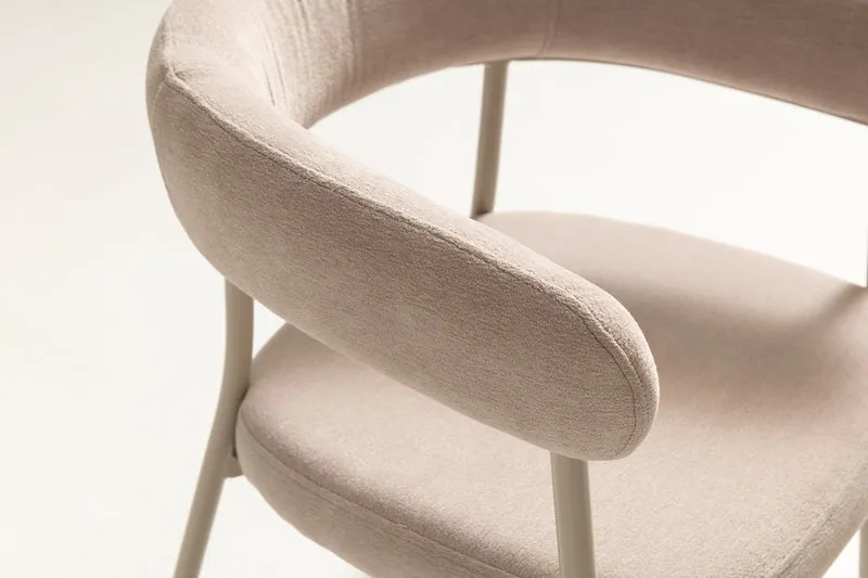 Silla de comedor Yuri Beige y patas crema