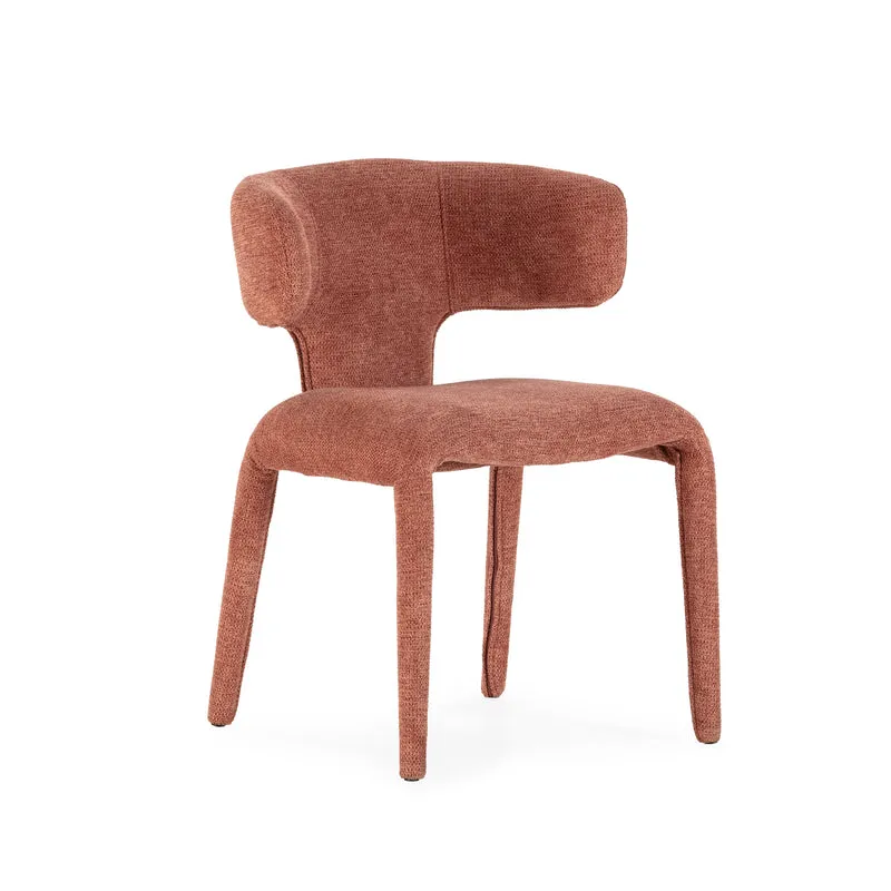Silla de comedor Maca Terracota y patas tapizadas