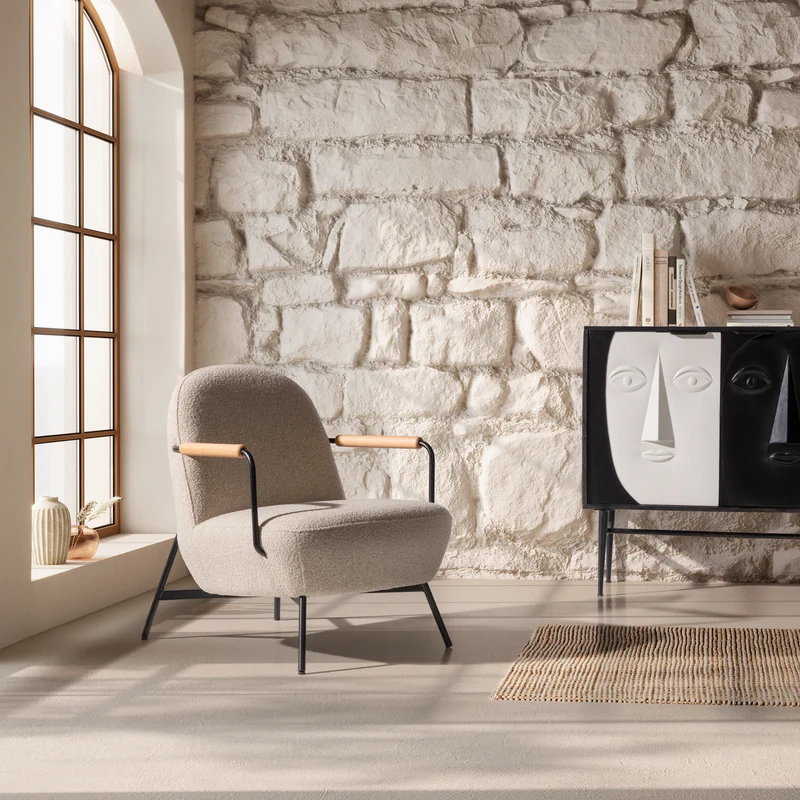 Sillón Regi Beige y patas negras