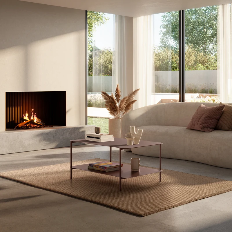 Mesa de centro rectangular Beatrix 90 cm Terracota
