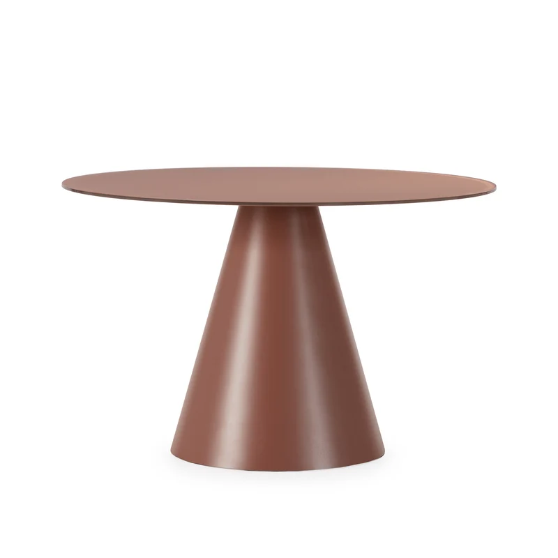 Mesa de comedor redonda Vida 120 cm Terracota pie terracota
