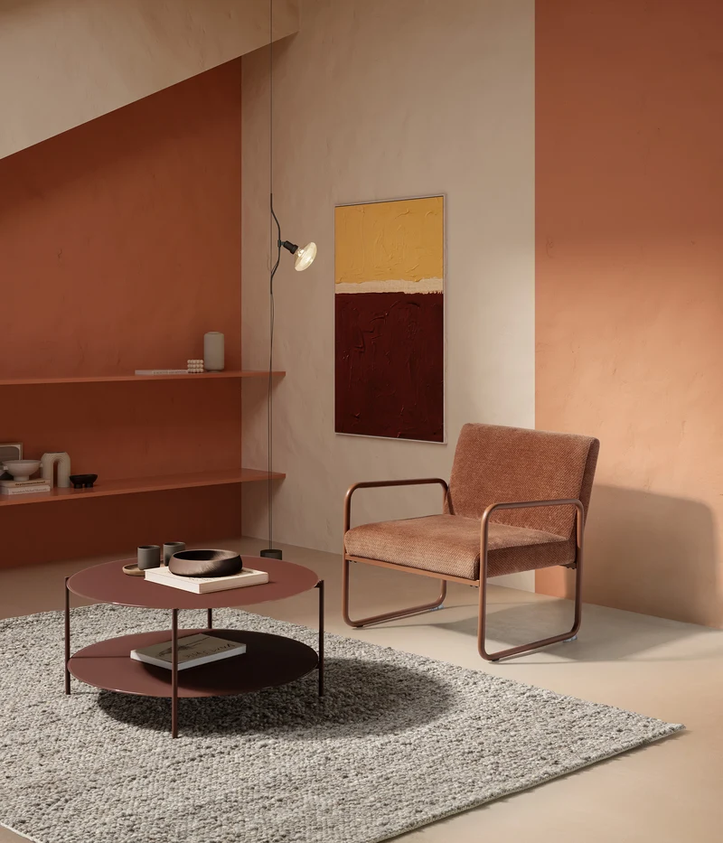 Mesa de centro redonda Davi 80 cm Terracota