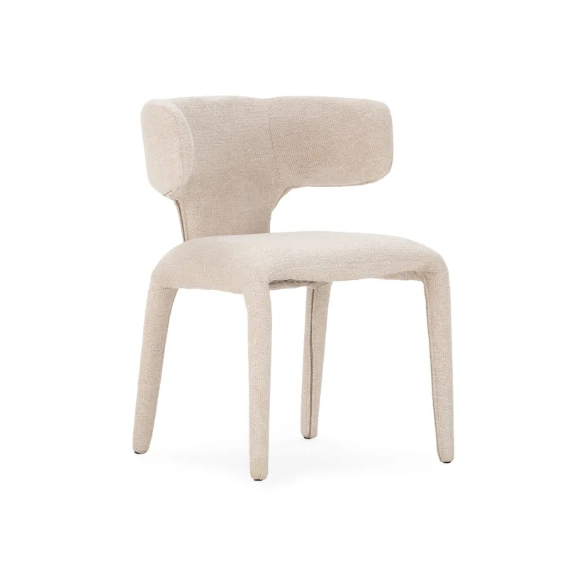 Silla de comedor Maca Beige patas tapizadas