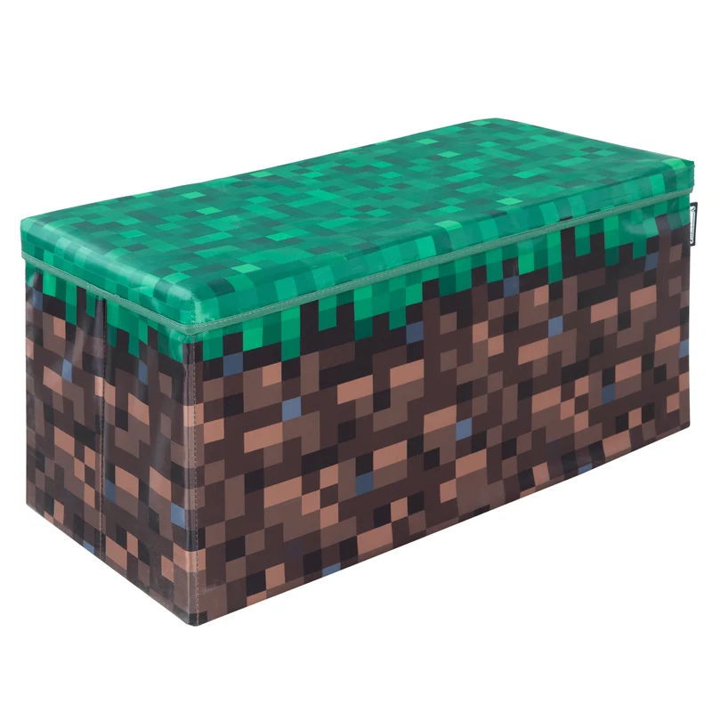 Sitz- und Aufbewahrungsbox 'Minecraft' - Grasblock groß - Canvas