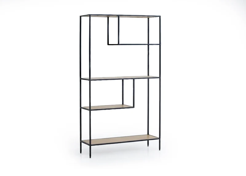 Estanteria Abierta Nancy en Madera y Metal, Diseño Industrial