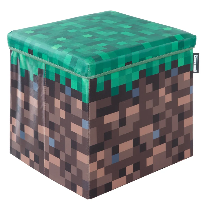 Sitz- und Aufbewahrungsbox 'Minecraft' - Grasblock klein - Canvas