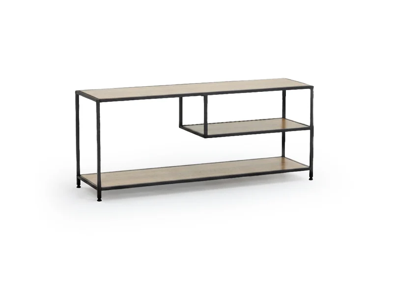 Mesa Auxiliar Nancy en Madera y Metal 120cm, Estilo Industrial