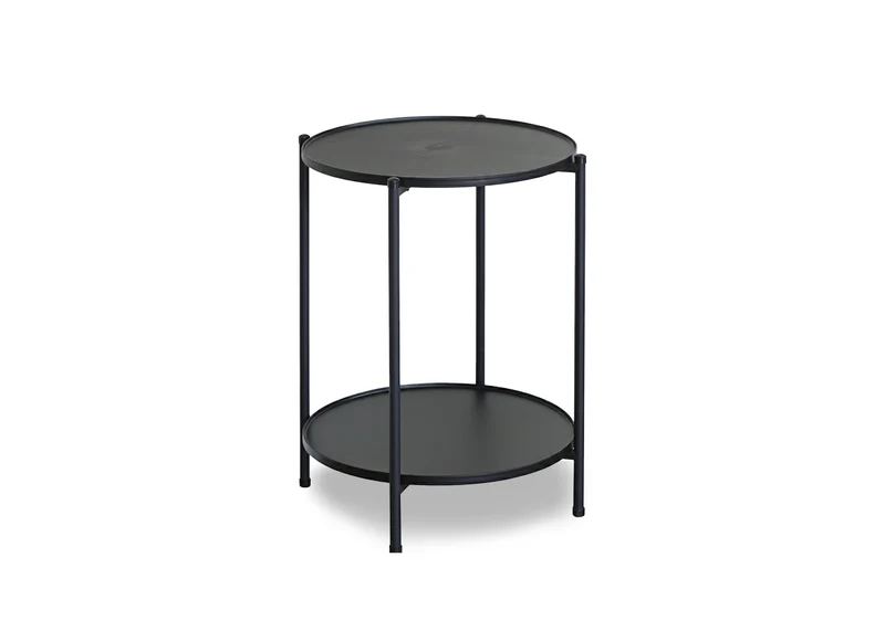 Mesa Auxiliar Redonda Nancy Diseño Industrial Negro
