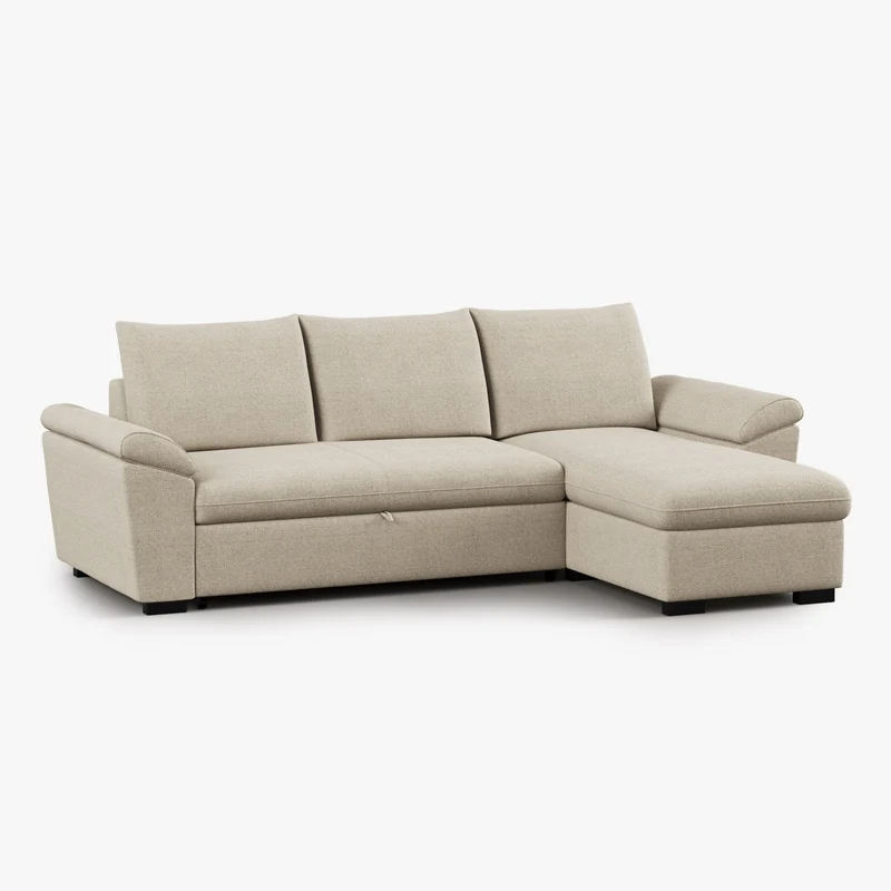 Sofá Cama com Chaise Longue Reversível e Arrumação PORTMAN