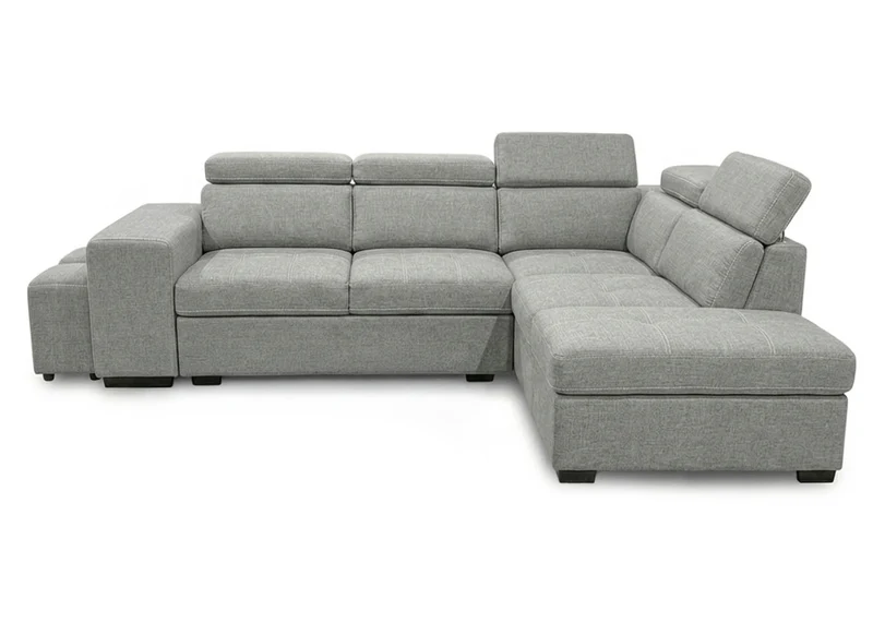 Sofa Cama Rinconera Teen + Puf con Arcon 264cm Gris