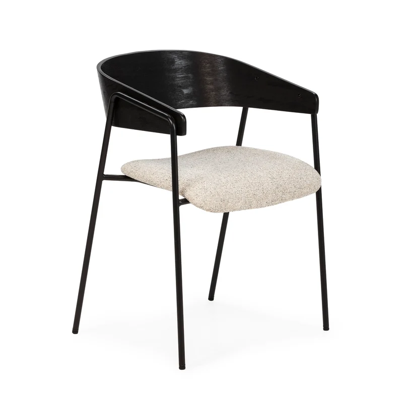 Silla Tapizada Cora Beige & Negro