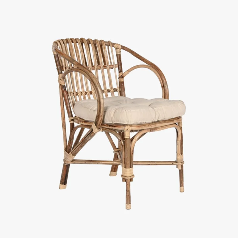 Cadeira de Rattan e Bambu 58x65x85