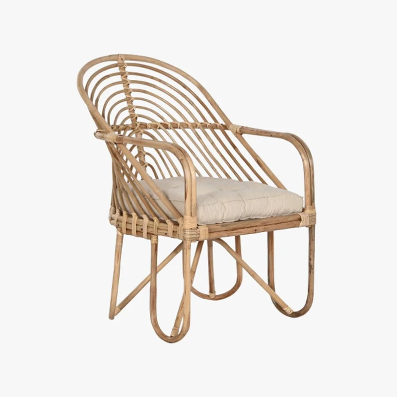 Cadeirão de Rattan e Bambu 58x61x87
