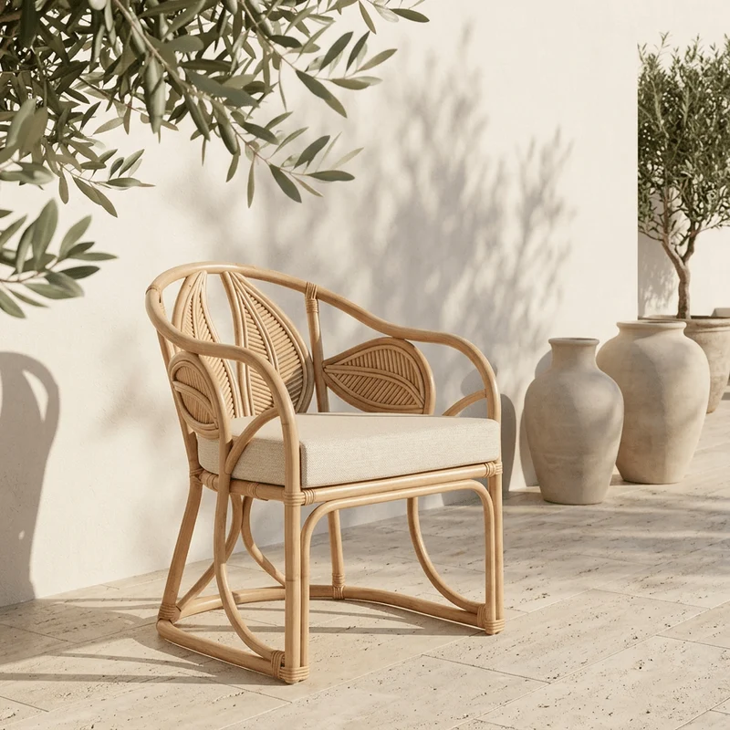 Cadeirão de Rattan Folha 63x68x81 BALI