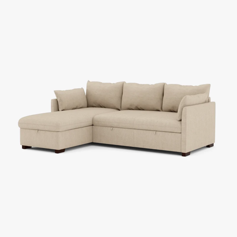 Sofá cama com chaise longue e arrumação ELORDI