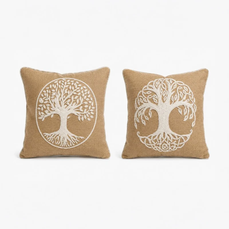 Almofada Sortida de Árvore Castanho 45x45 RAÍZES