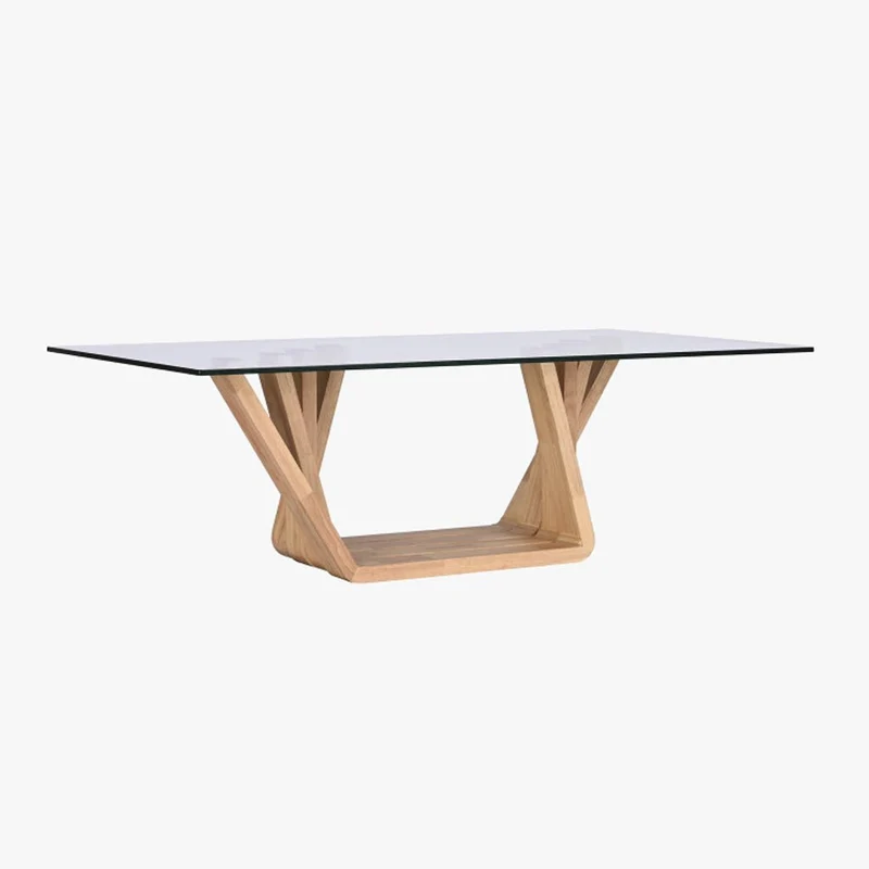 Mesa de Centro Vidro & Nogueira | 130×70×42 cm | PRISMA