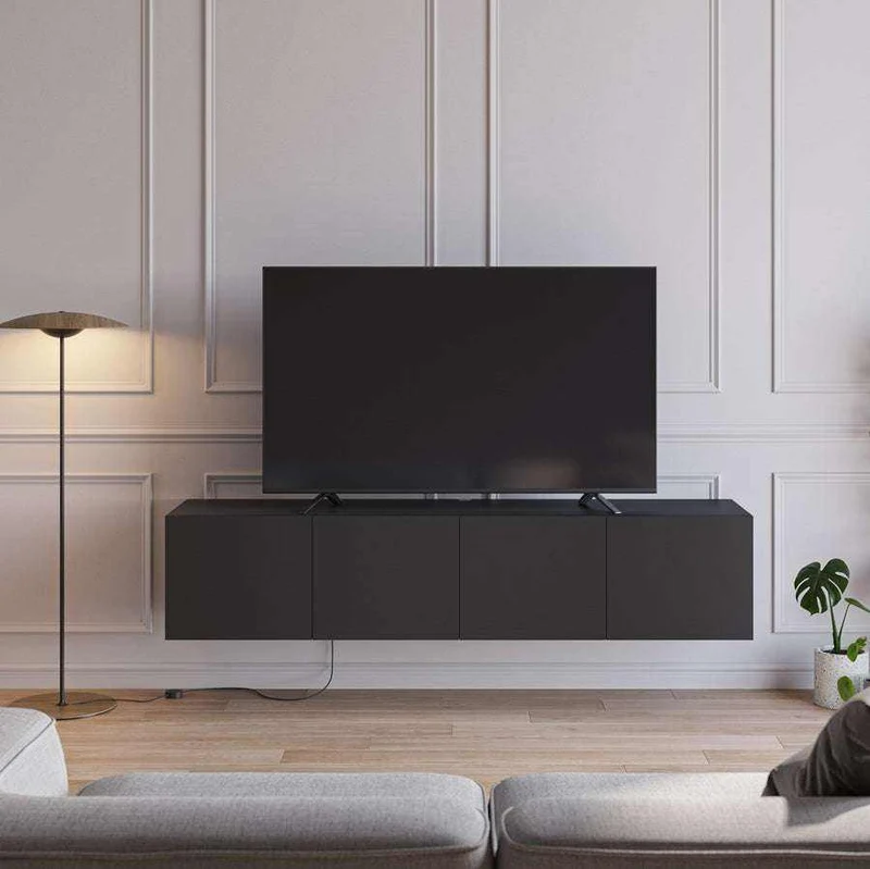 Mueble TV 4 puertas ACORAD | colgado Negro