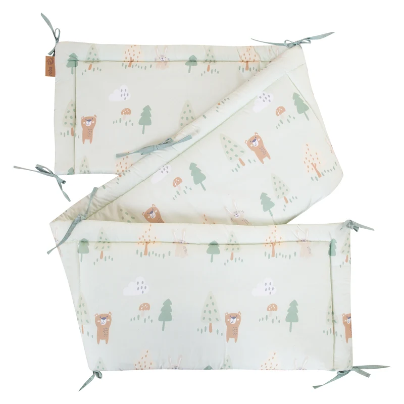 Nestchen 'Woodland Buddies' - Für Babybetten 60 x 120 bis 70 x 140 cm - Pastellgrün