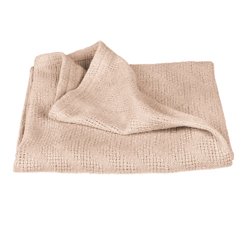 Babydecke 'Frosty Almond' 80x80 in Strickoptik - GOTS & Oeko Tex - Beige