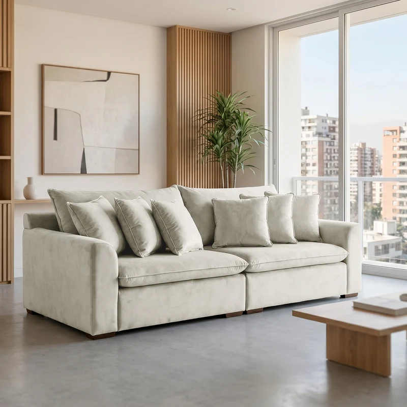 Sofá de 2 cuerpos Atualittá Tela Beige - 2.34M a Confección
